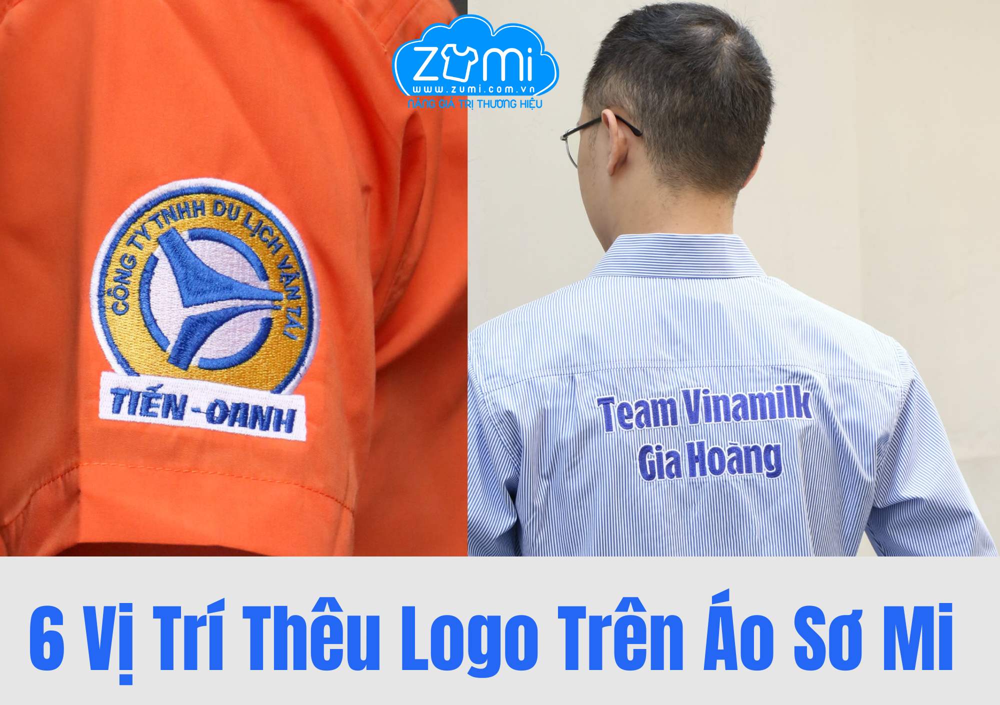 6 Vị Trí Thêu Áo Sơ Mi Giúp Thương Hiệu Doanh Nghiệp Nổi Bật