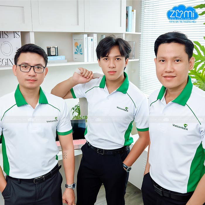 Áo Đồng Phục Cổ Trụ Ngân Hàng Vietcombank