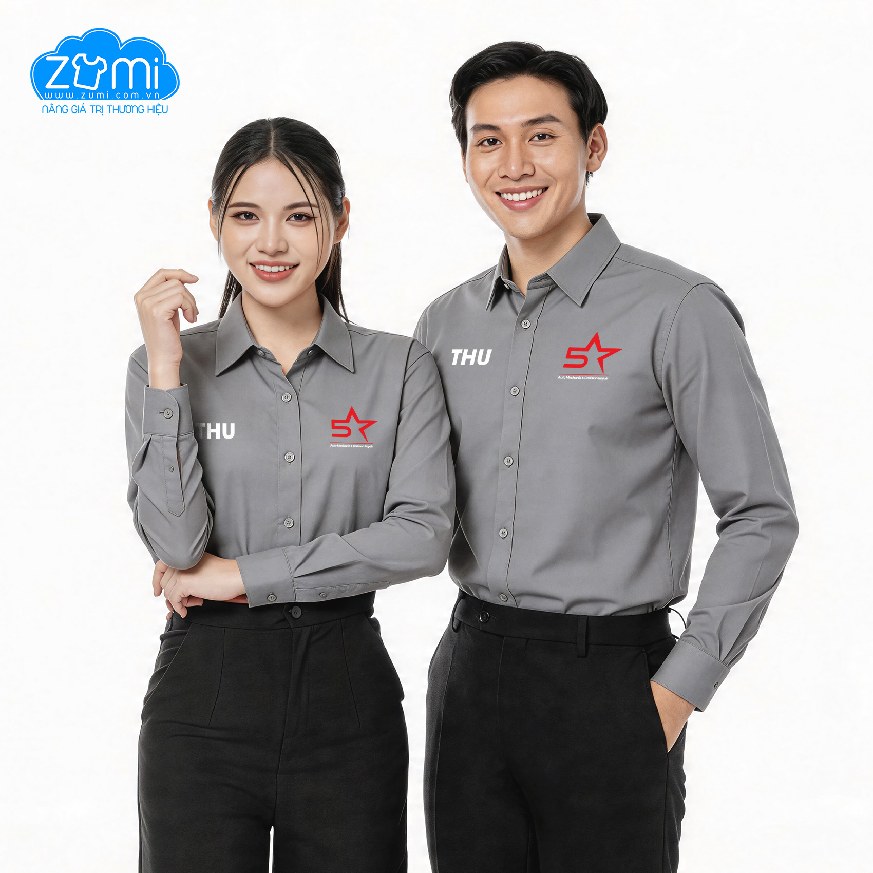 Áo Sơ Mi Đồng Phục Tay Dài 5 Star