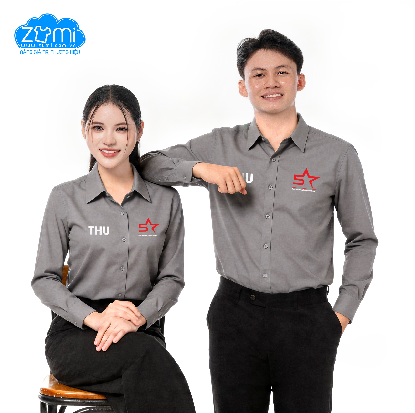 Áo Sơ Mi Đồng Phục Tay Dài 5 Star