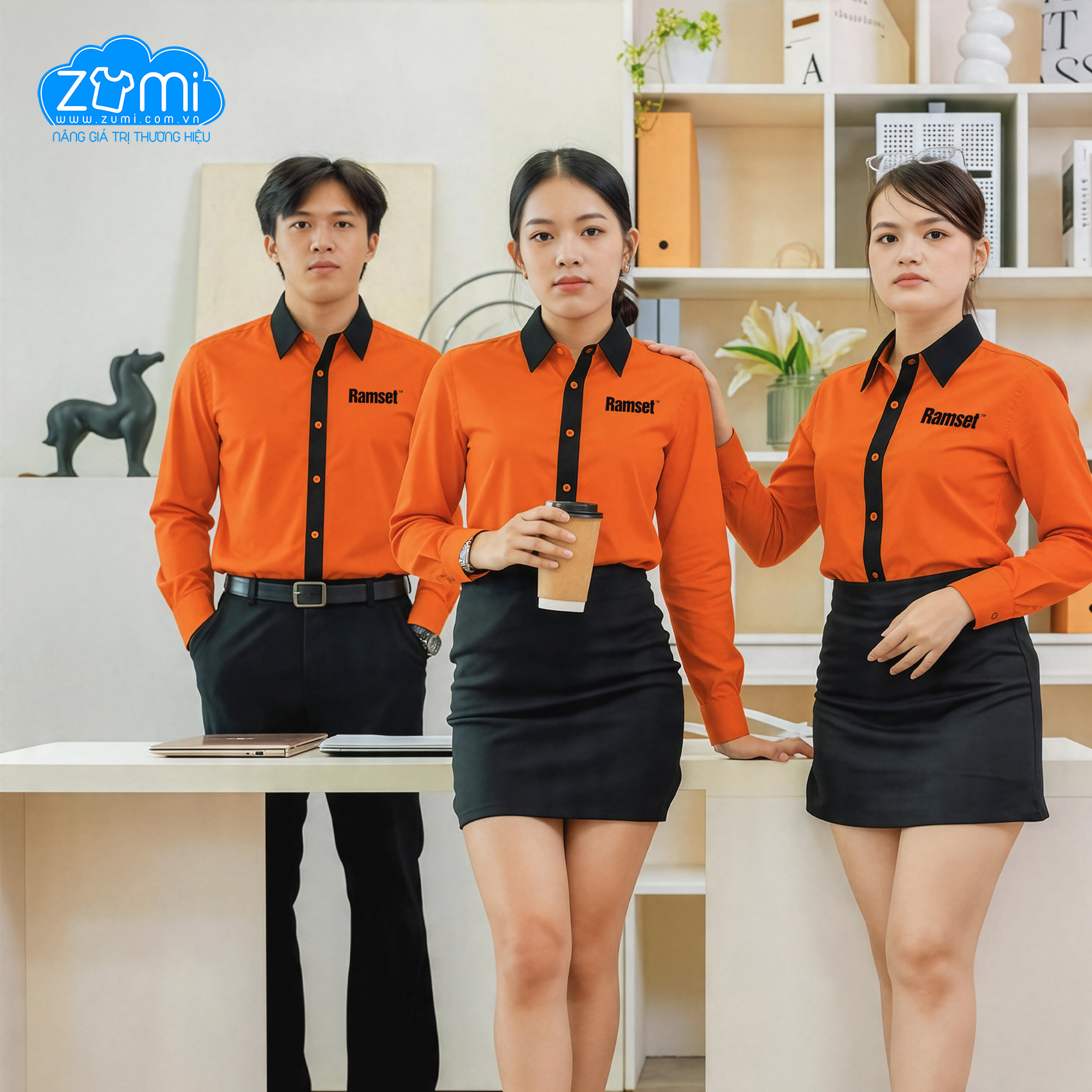 Áo Sơ Mi Đồng Phục Tay Dài Ramset