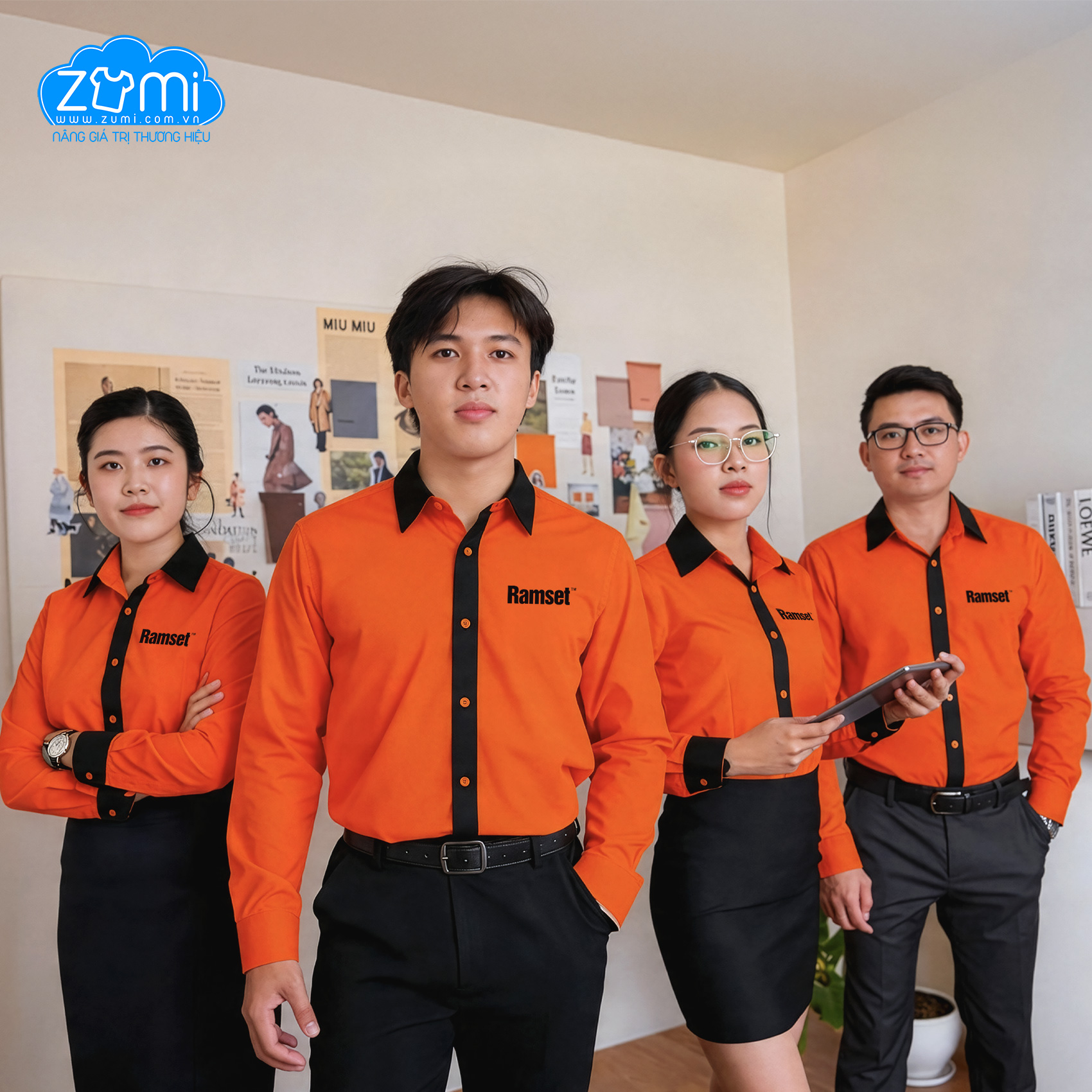 Áo Sơ Mi Đồng Phục Tay Dài Ramset
