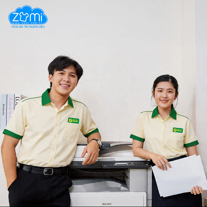 Áo Sơ Mi Đồng Phục Tay Ngắn Bách Hoá Xanh