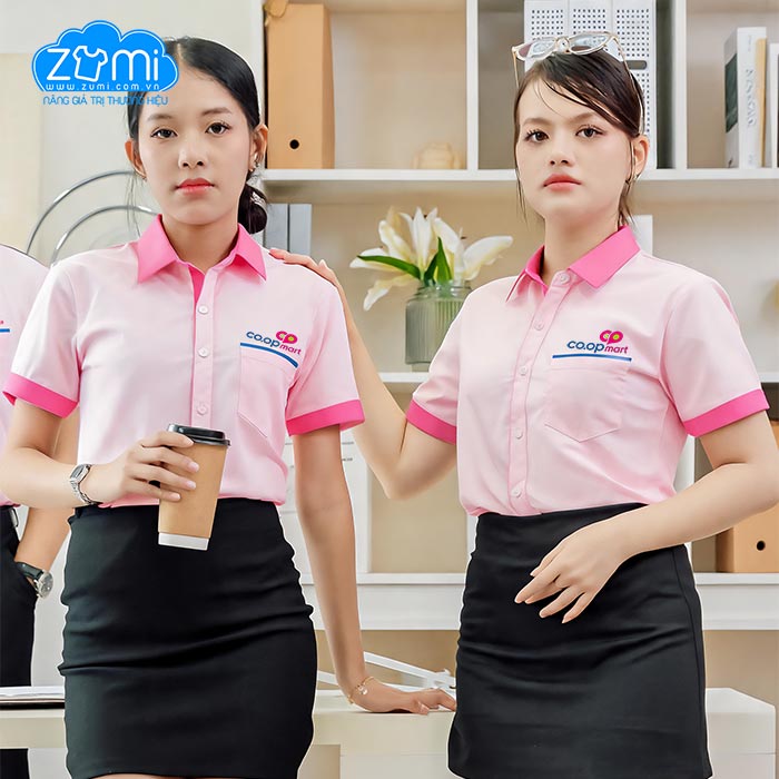 Áo Sơ Mi Đồng Phục Tay Ngắn Coop Mart
