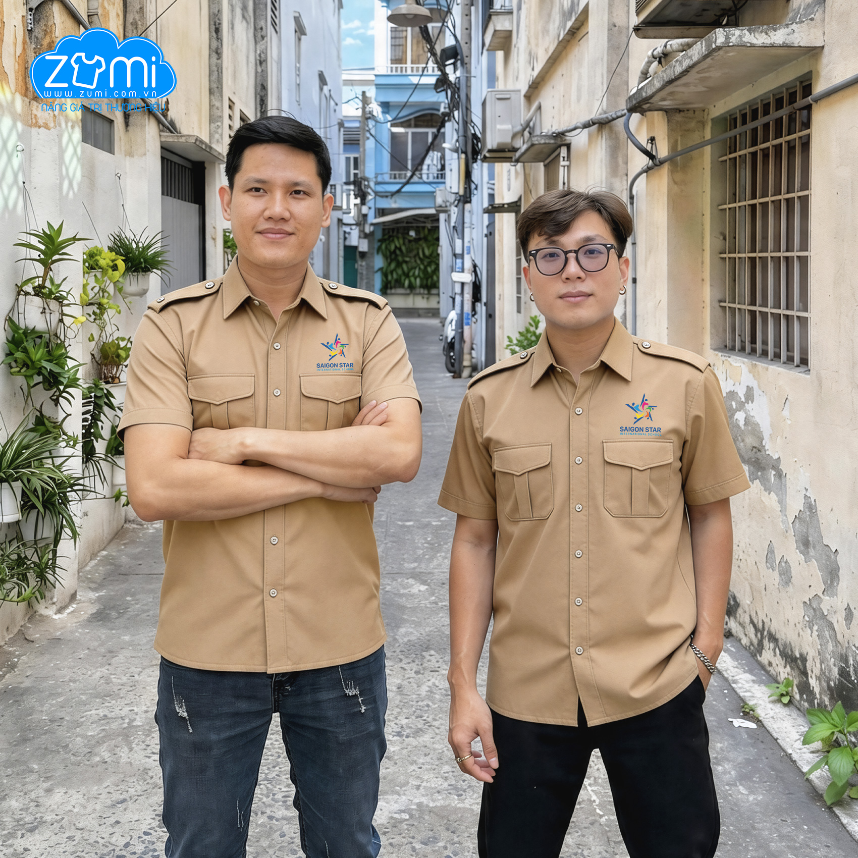 Áo Sơ Mi Đồng Phục Tay Ngắn Sài Gòn Star Mẫu 1