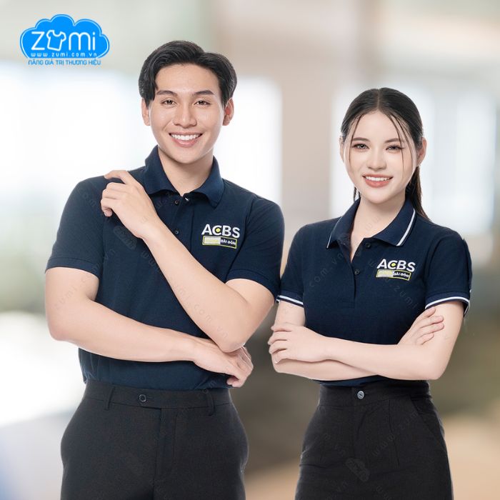 Áo Thun Đồng phục Cổ Trụ, Áo Polo Ngân Hàng ACB