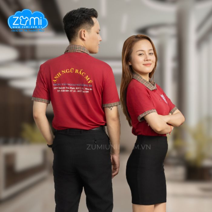 Áo Thun Đồng phục Cổ Trụ - Anh Ngữ Bắc Mỹ