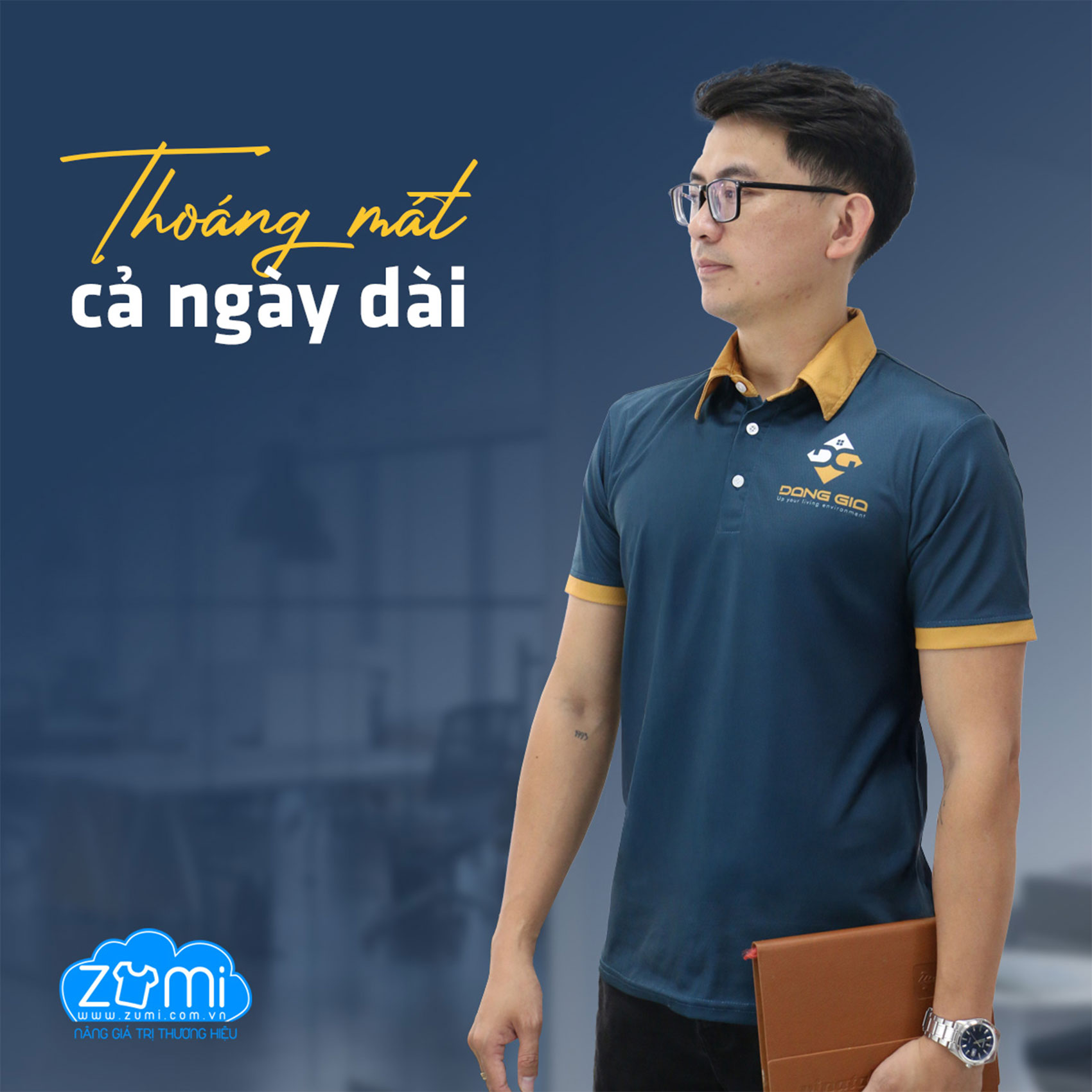 Áo Thun Đồng Phục Cổ Trụ - Áo Polo Nhà Máy Đặng Gia