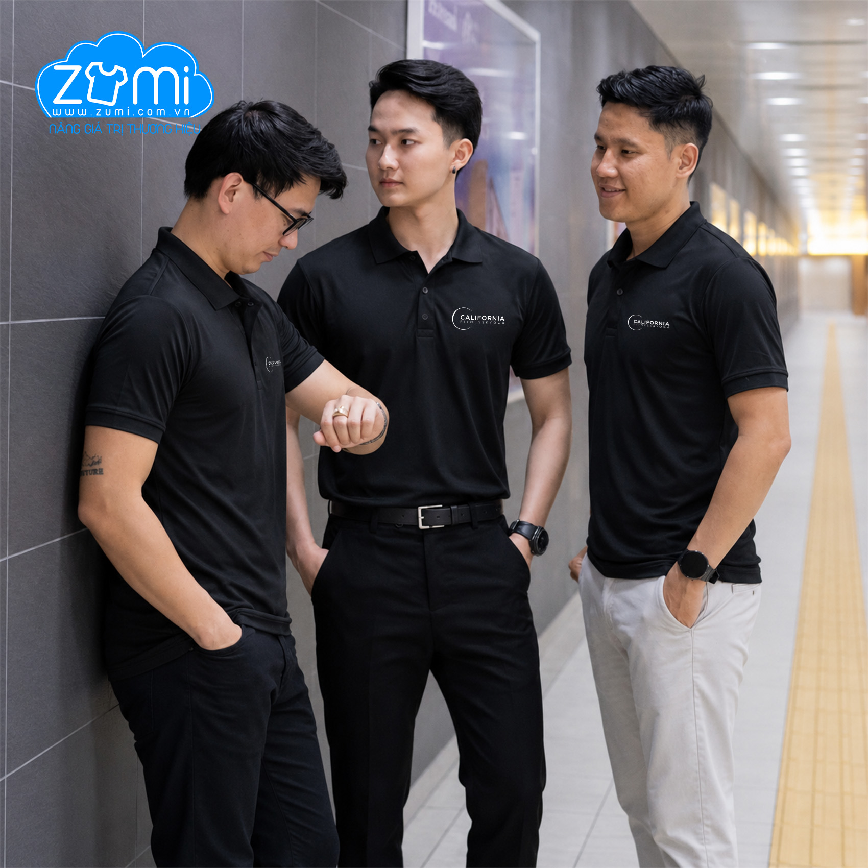 Áo Thun Đồng Phục Cổ Trụ - California fitness & yoga - Z0221033