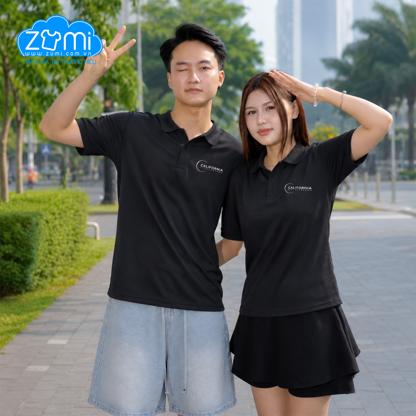 Áo Thun Đồng Phục Cổ Trụ - California fitness & yoga - Z0221033