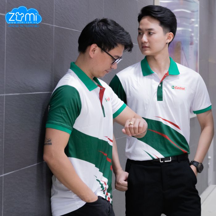Áo Thun Đồng phục Cổ Trụ Castrol
