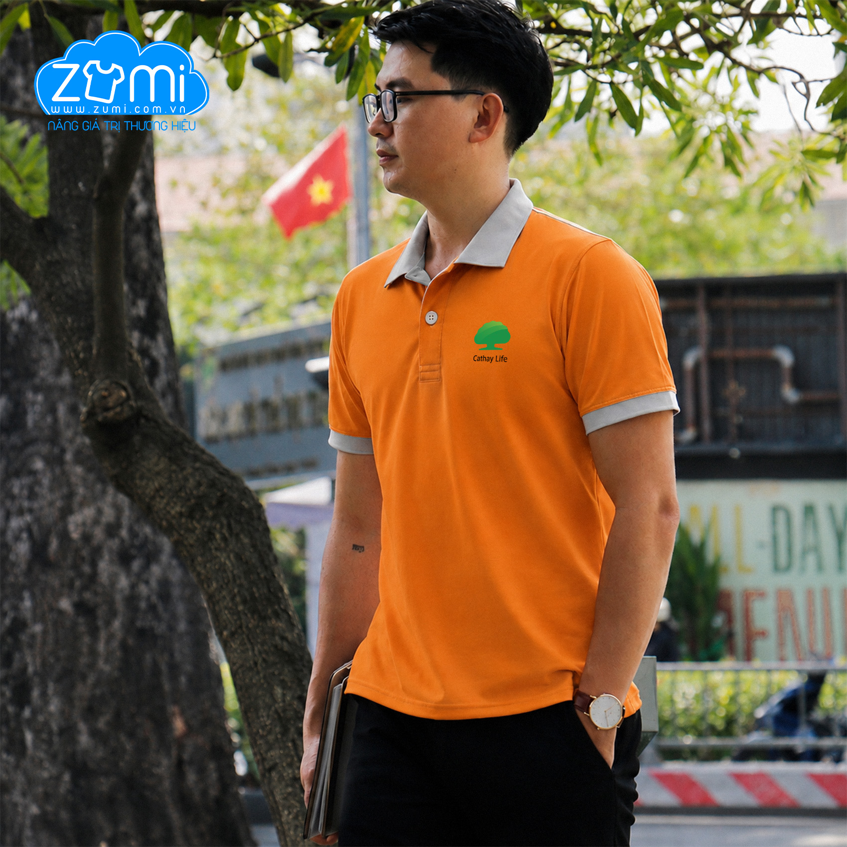 Áo Thun Đồng Phục Cổ Trụ - Cathay Life - Z0720122