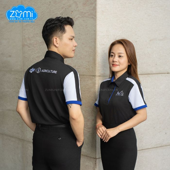 Áo Thun Đồng phục Cổ Trụ Mita