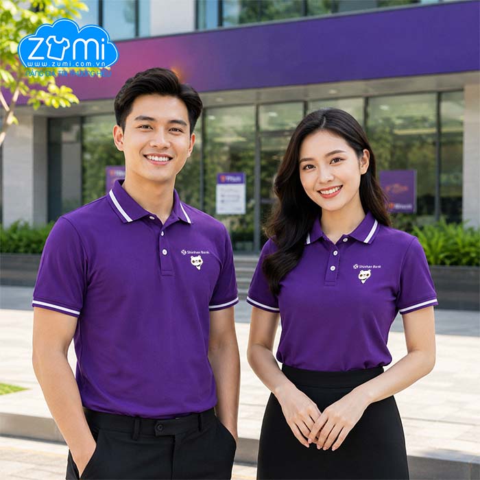 Áo Thun Đồng Phục Cổ Trụ - Shinhan Bank - Z0720071