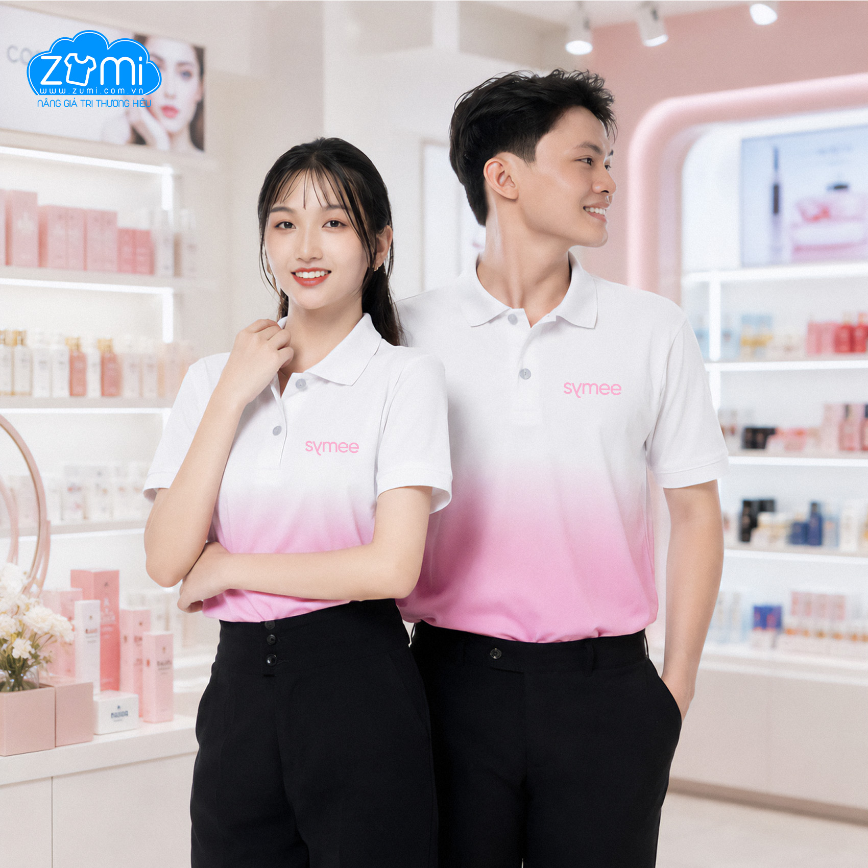 Áo Thun Đồng Phục Cổ Trụ - SYMEE COSMETIC