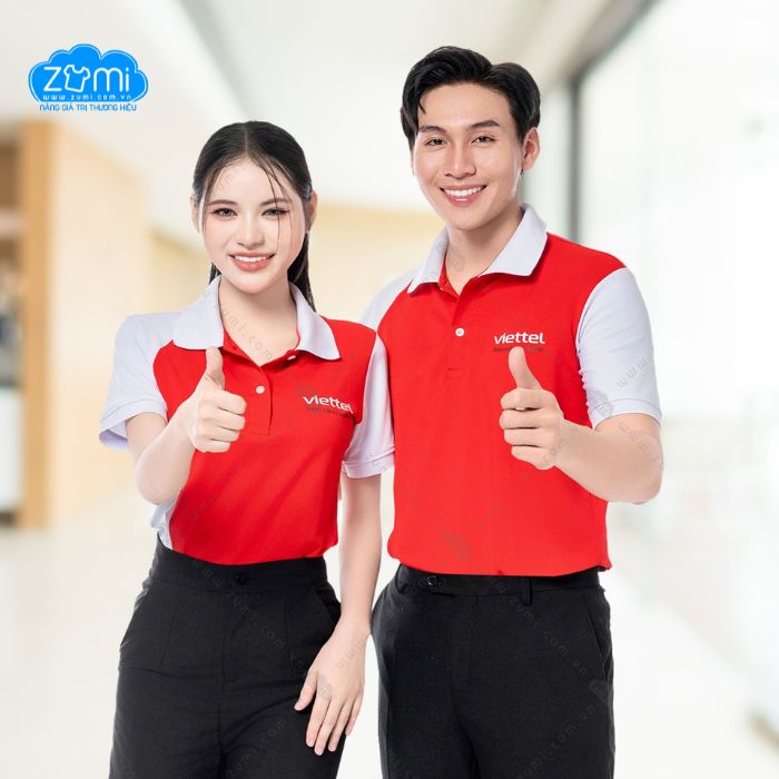Áo Thun Đồng Phục Cổ Trụ Viettel