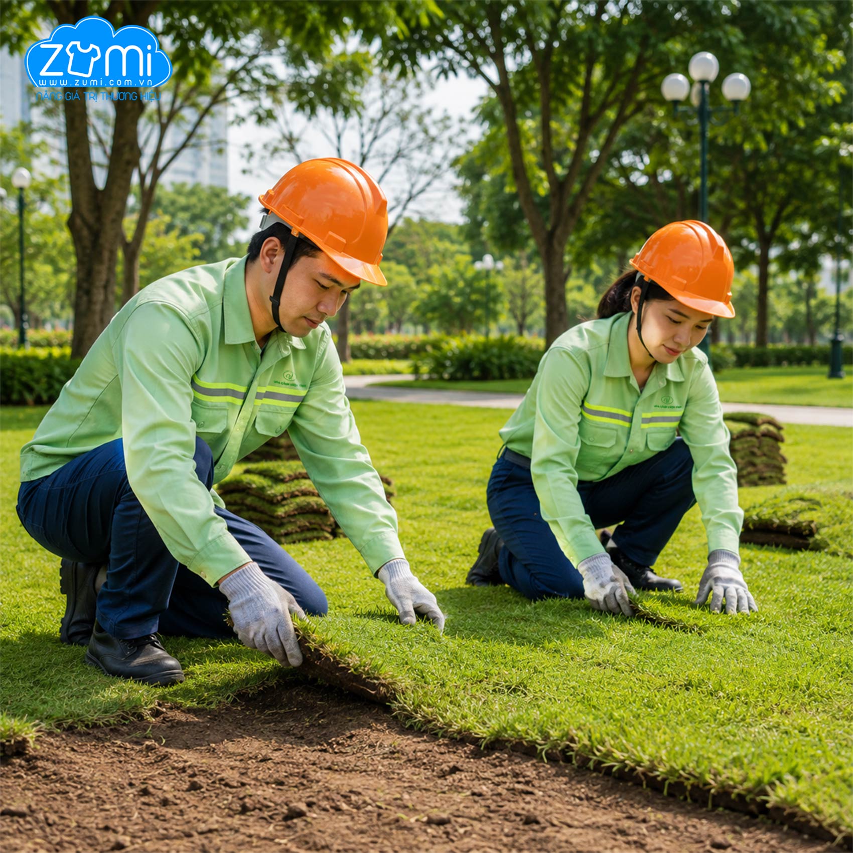 Áo Bảo Hộ Lao Động Hoa Cảnh Vườn Xinh