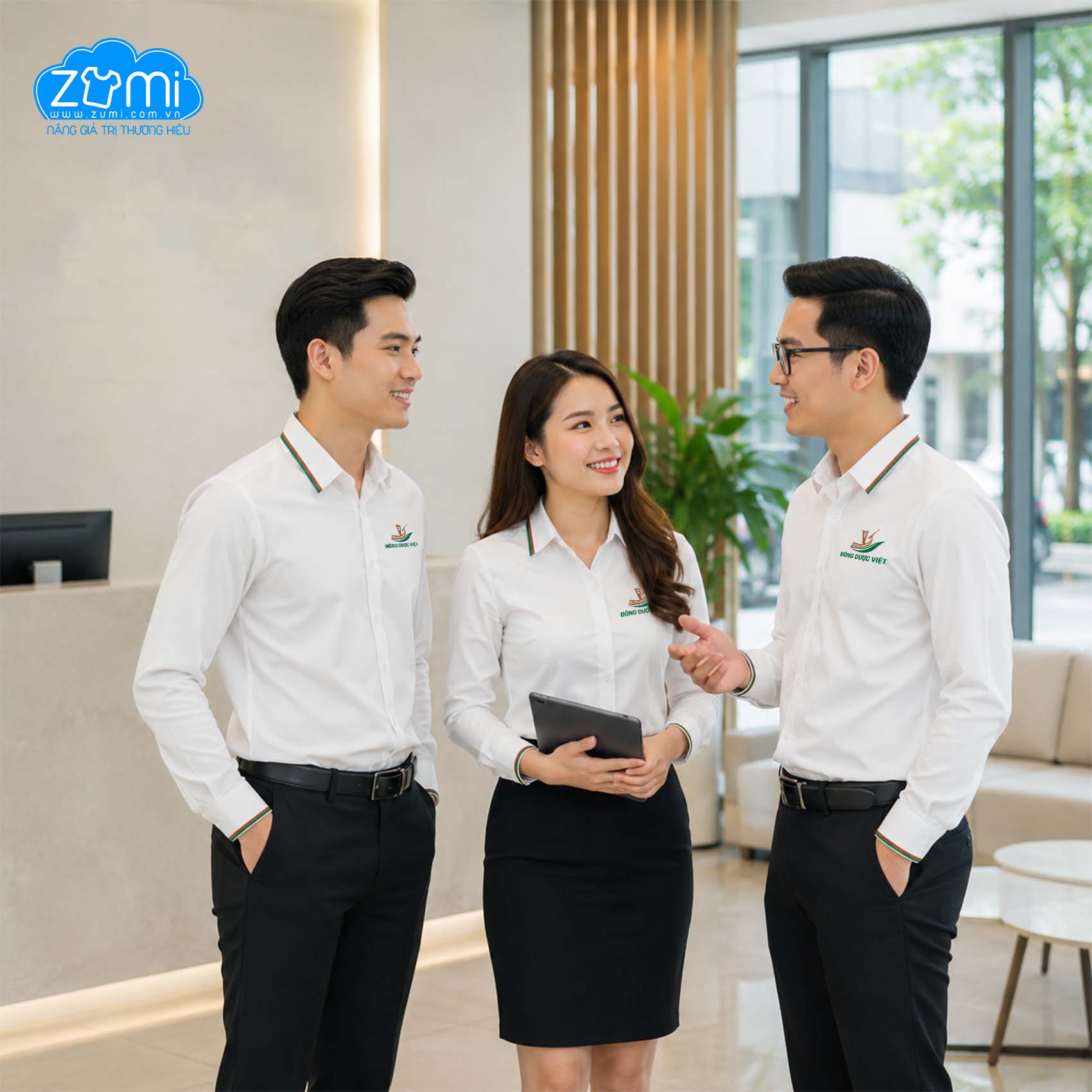  Áo Sơ Mi Đồng Phục Tay Dài Đông Dược Việt
