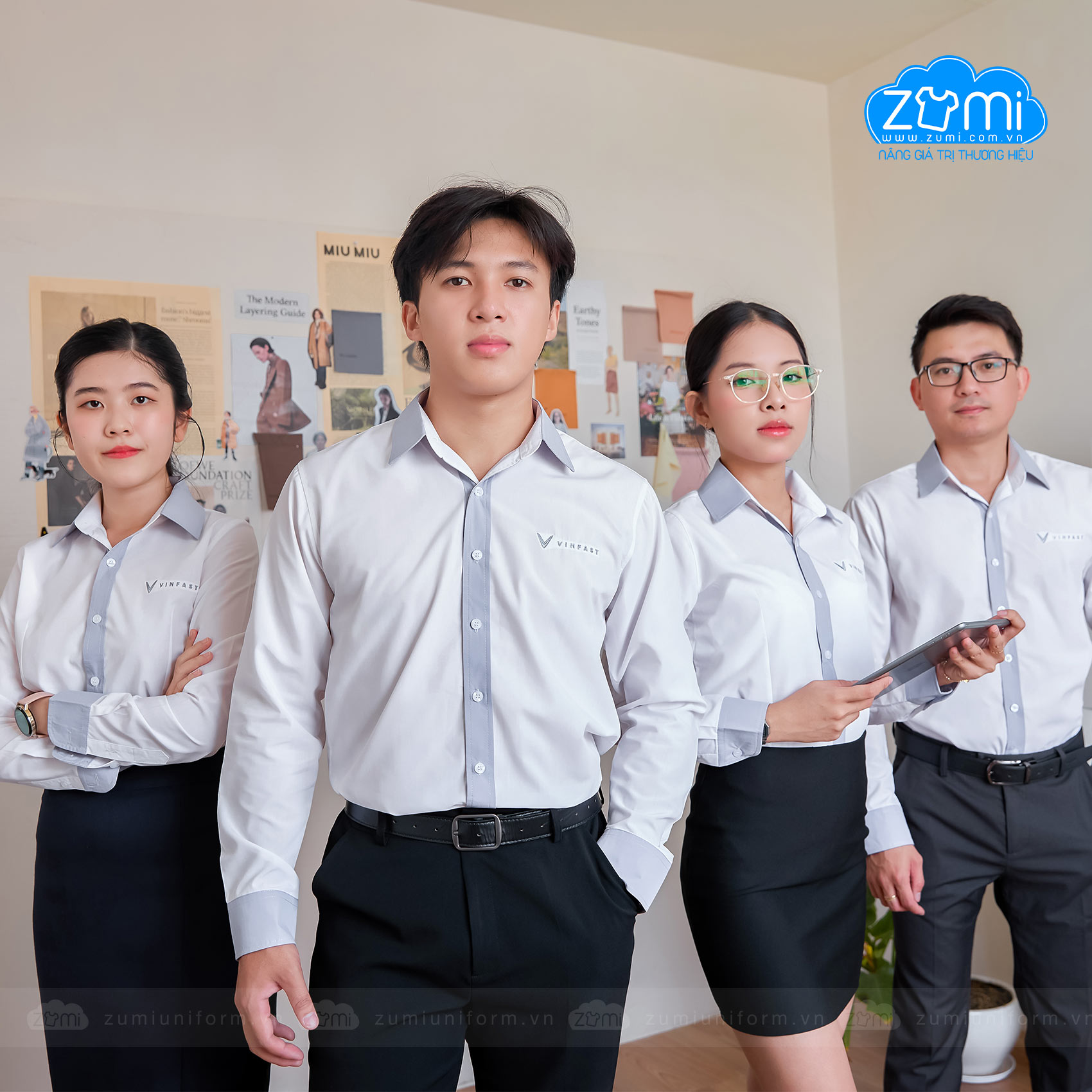 Áo Sơ Mi Đồng Phục Tay Dài VinFast