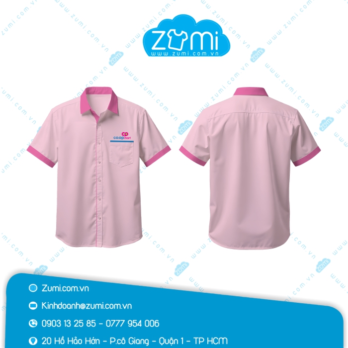 Áo Sơ Mi Đồng Phục Tay Ngắn Coop Mart