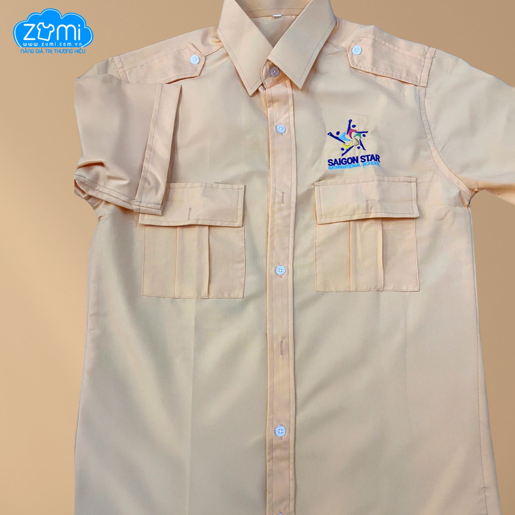 Áo Sơ Mi Đồng Phục Tay Ngắn - Sài Gòn Star Mẫu 1