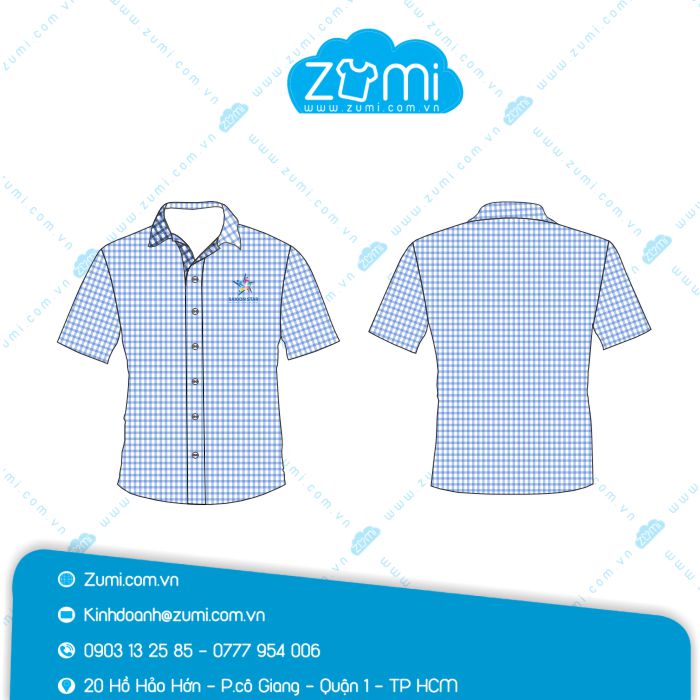 Áo Sơ Mi Đồng Phục Tay Ngắn - Sài Gòn Star Mẫu 2