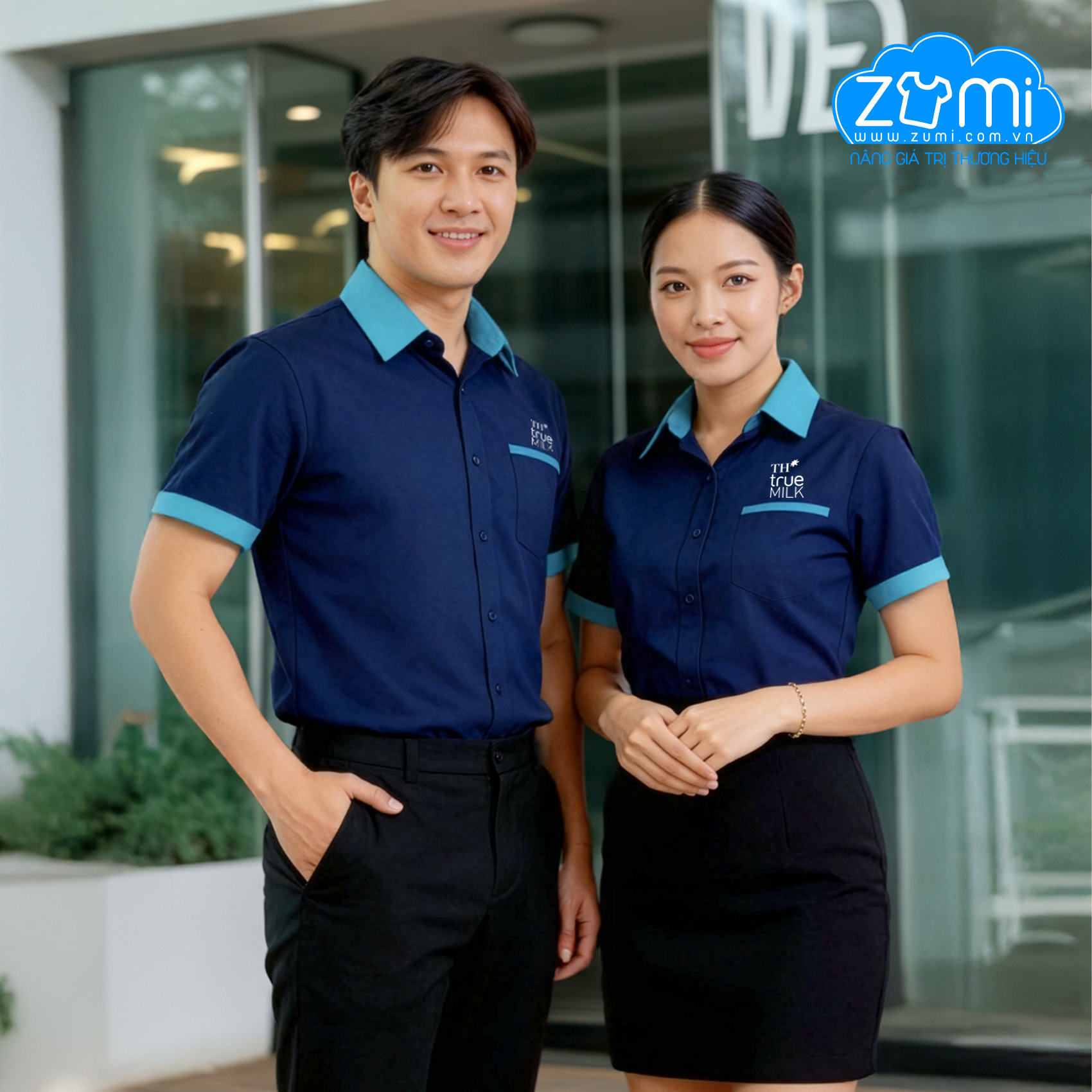 Áo Sơ Mi Đồng Phục Tay Ngắn TH Truemilk