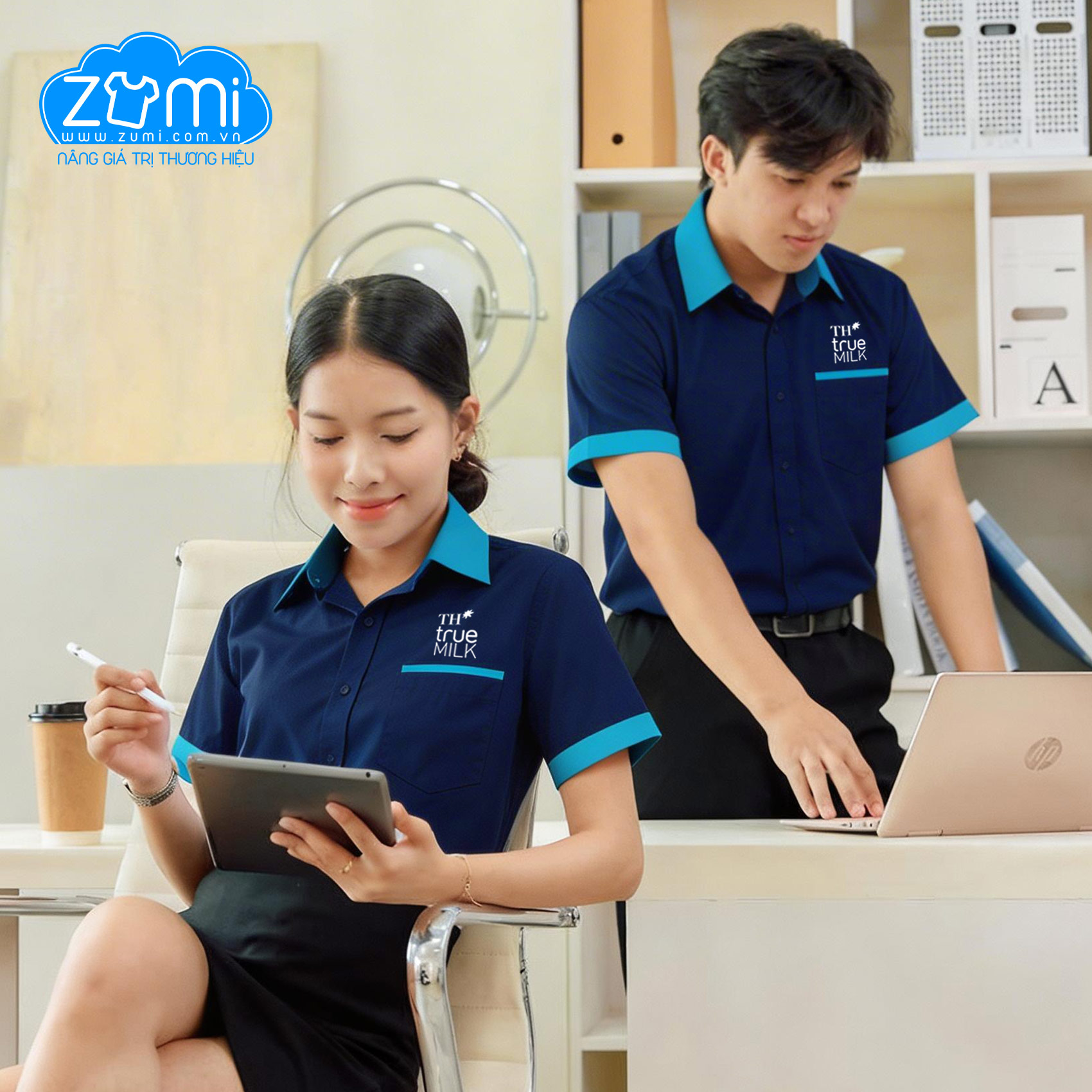 Áo Sơ Mi Đồng Phục Tay Ngắn TH Truemilk