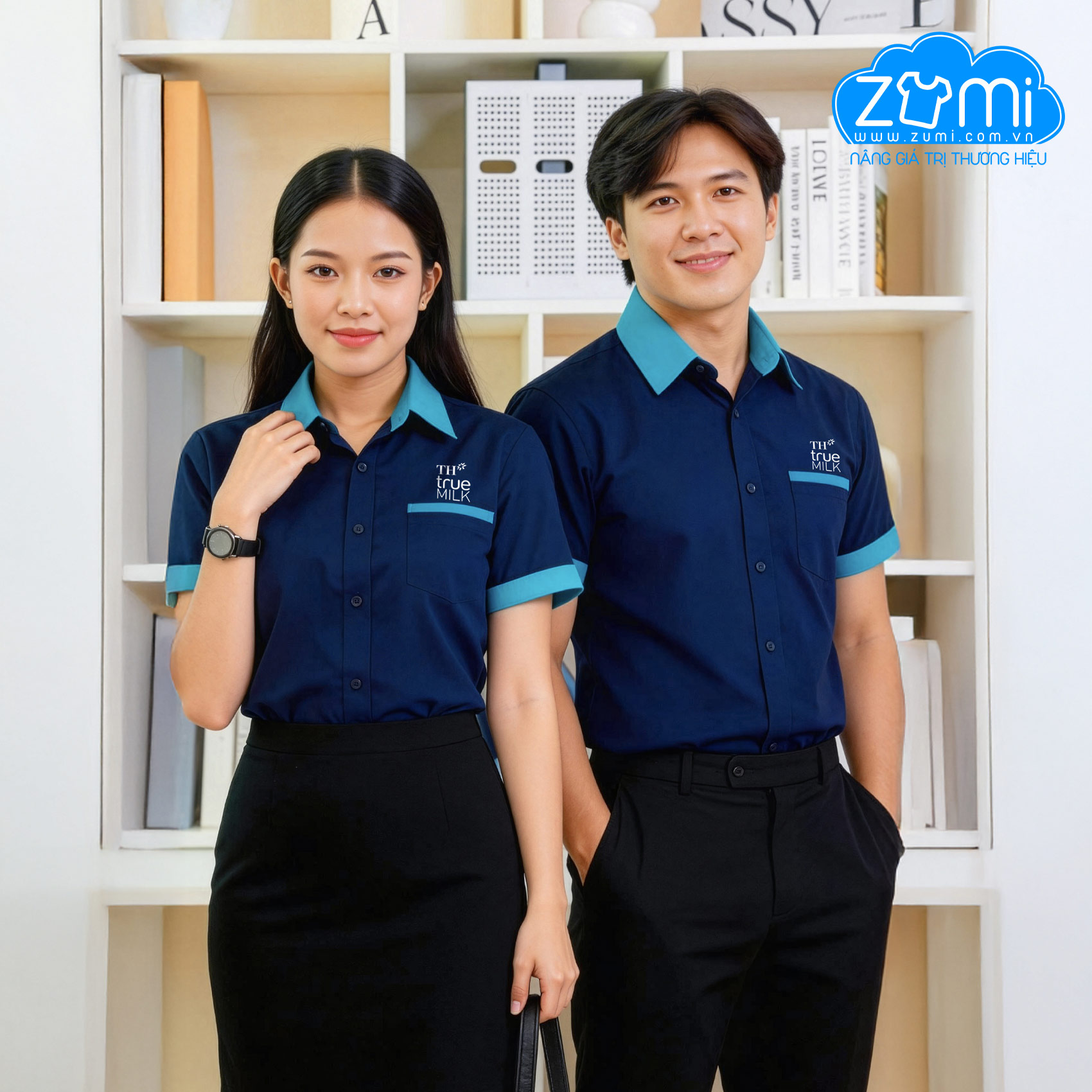 Áo Sơ Mi Đồng Phục Tay Ngắn TH Truemilk