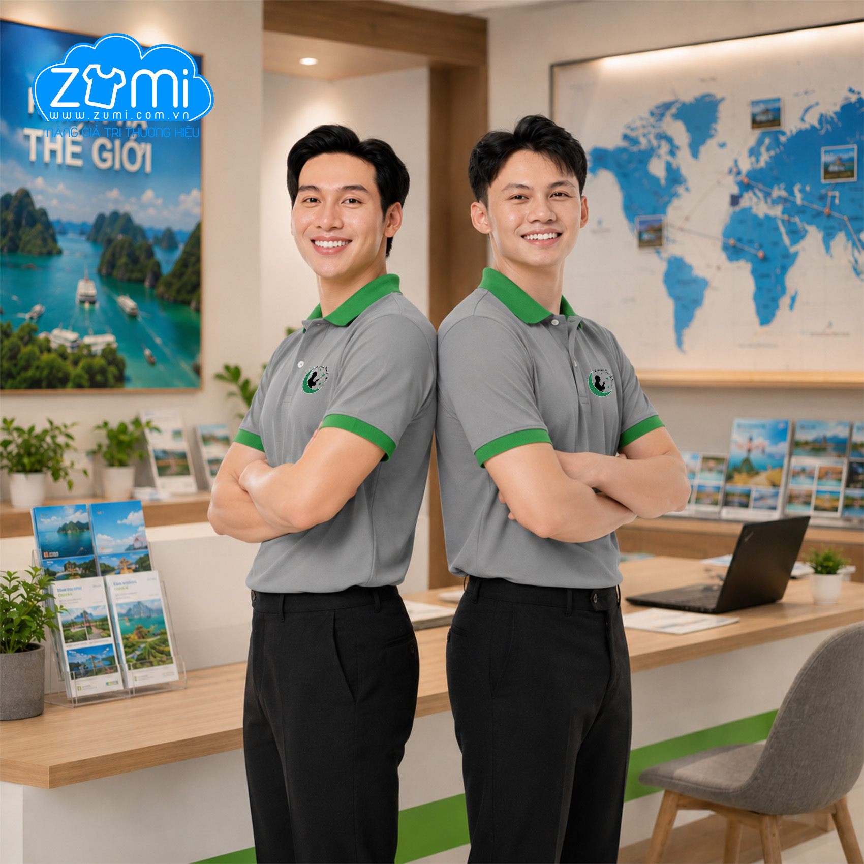 Áo Thun Đồng Phục Cổ Trụ - Aaminn Travel - Z1218060