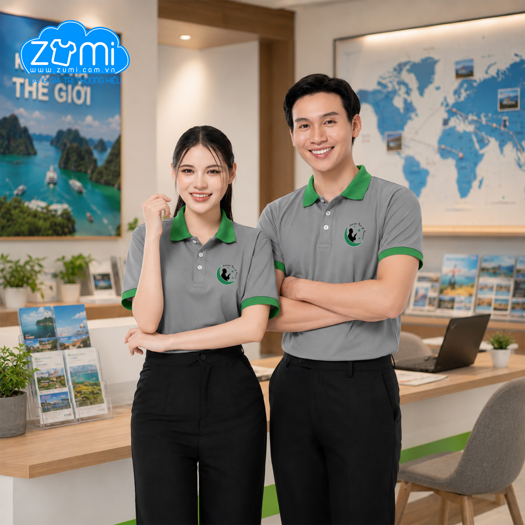 Áo Thun Đồng Phục Cổ Trụ - Aaminn Travel - Z1218060