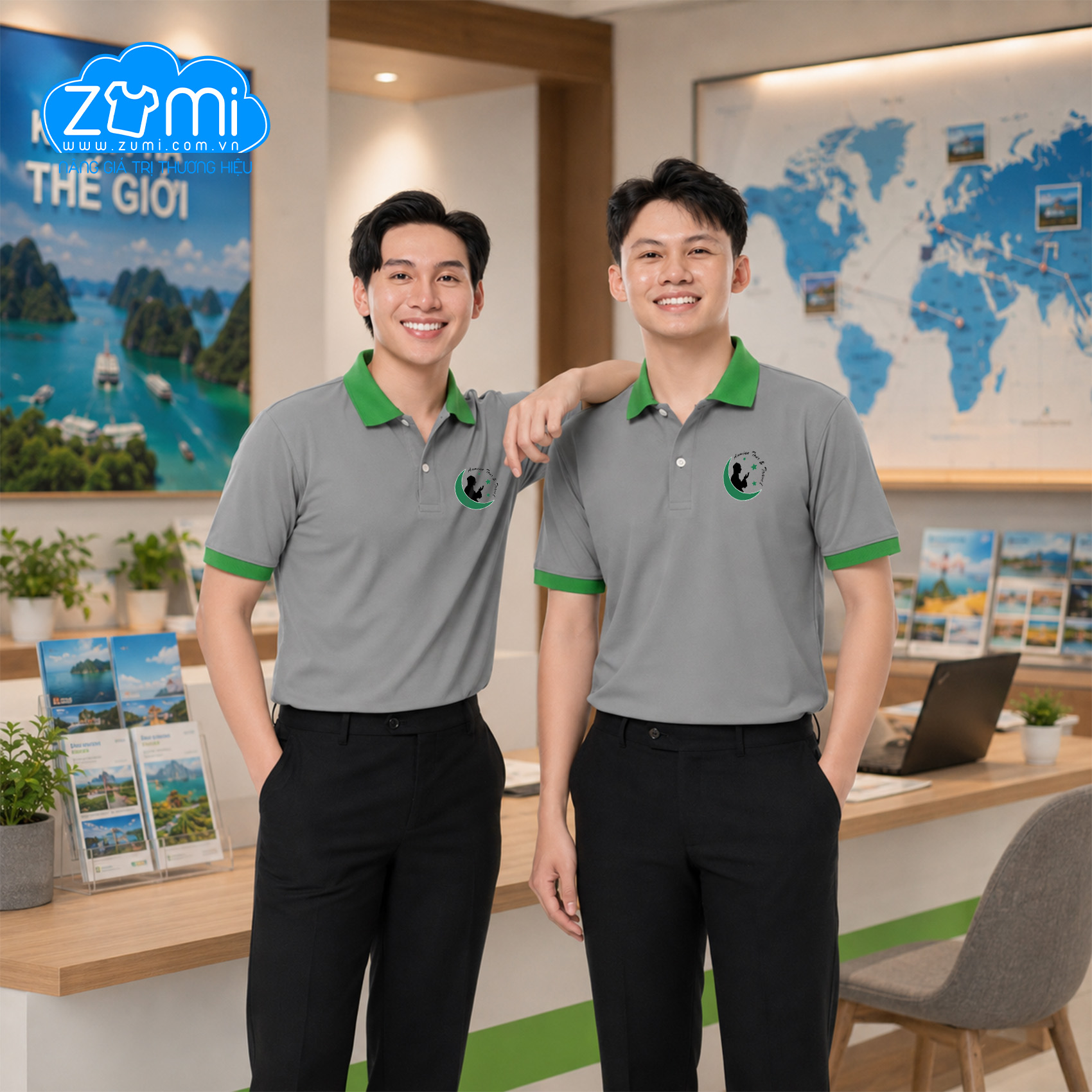 Áo Thun Đồng Phục Cổ Trụ - Aaminn Travel - Z1218060