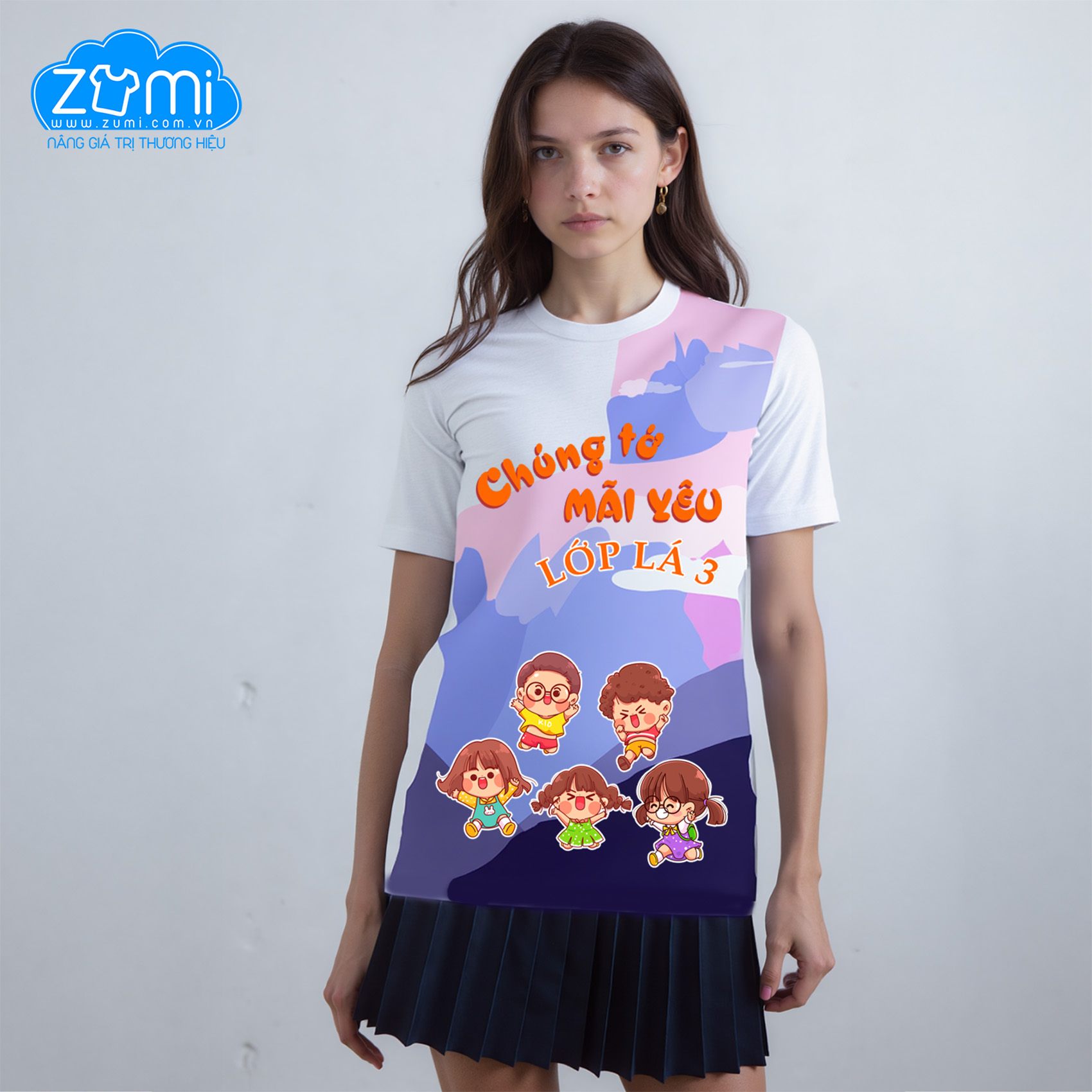 Áo Thun Đồng phục Cổ Tròn - Áo Lớp Lá 3 - Z1223015