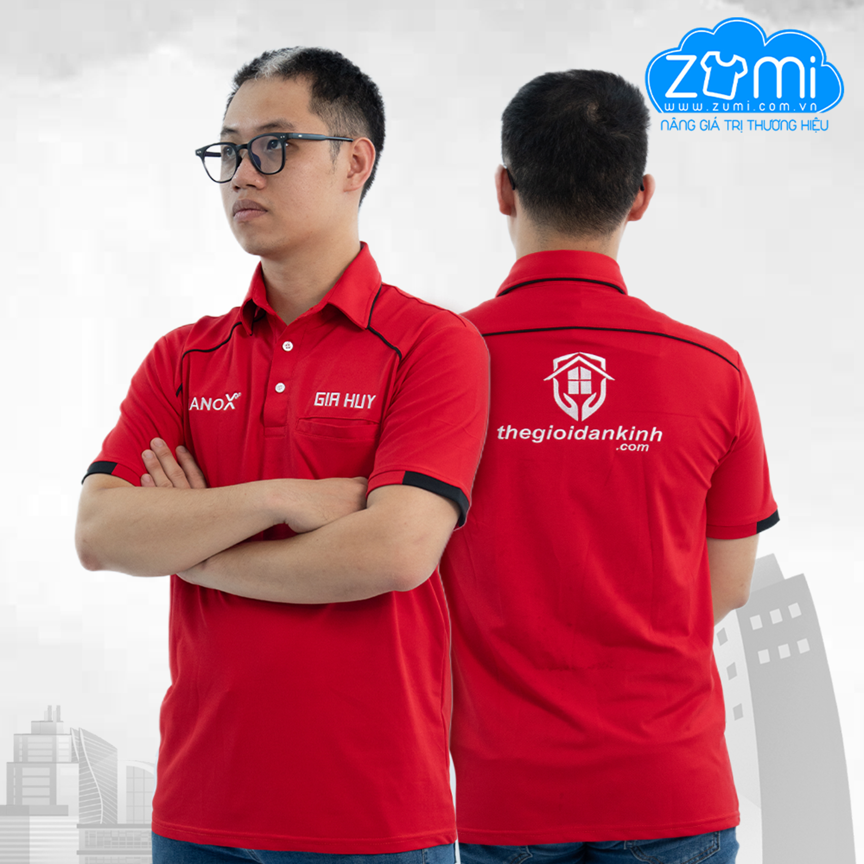 Áo Thun Đồng phục Cổ Trụ - Áo Polo Công Ty GIA HUY
