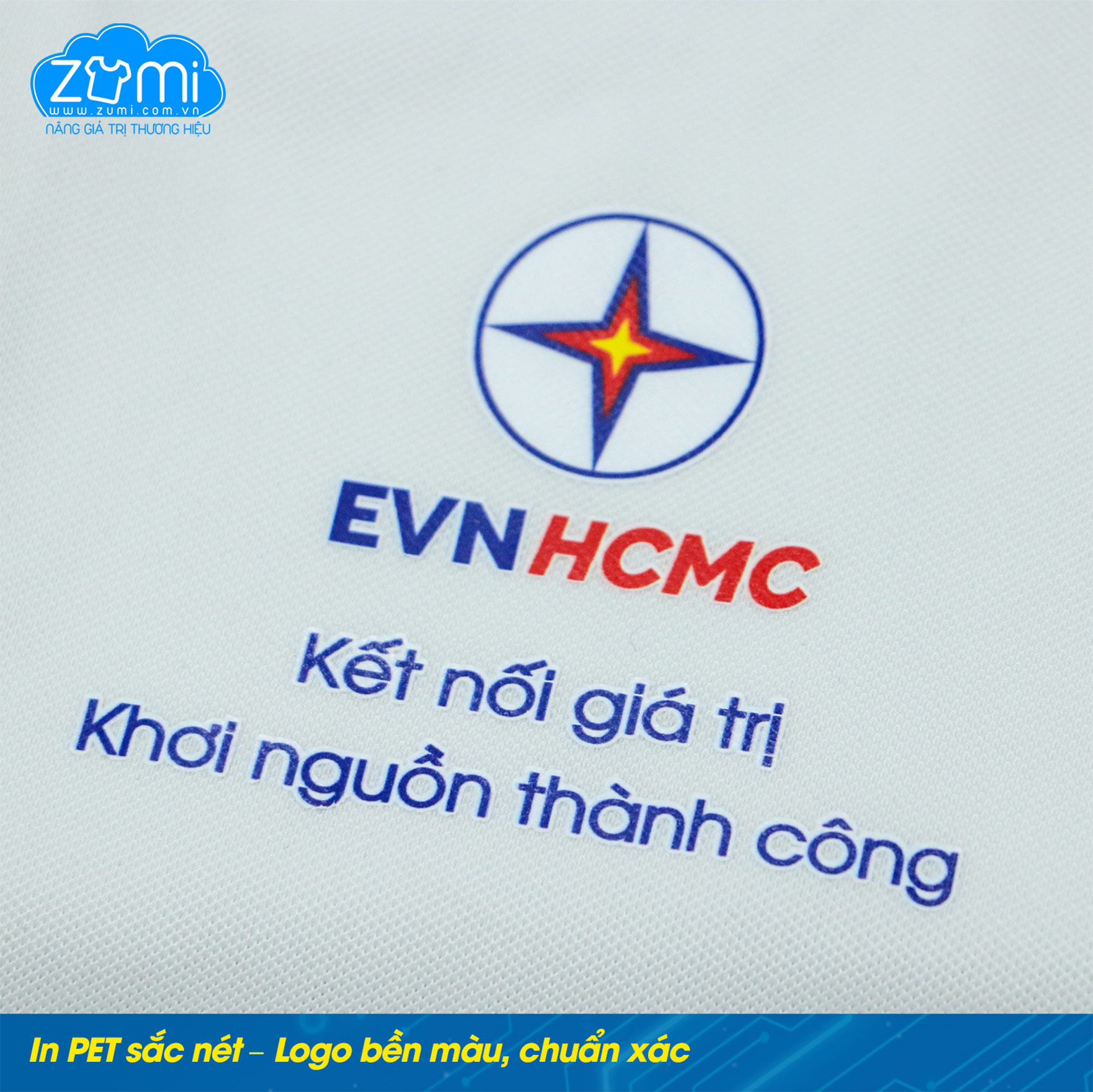 Áo Thun Đồng Phục Cổ Trụ - Áo Polo EVN HCMC