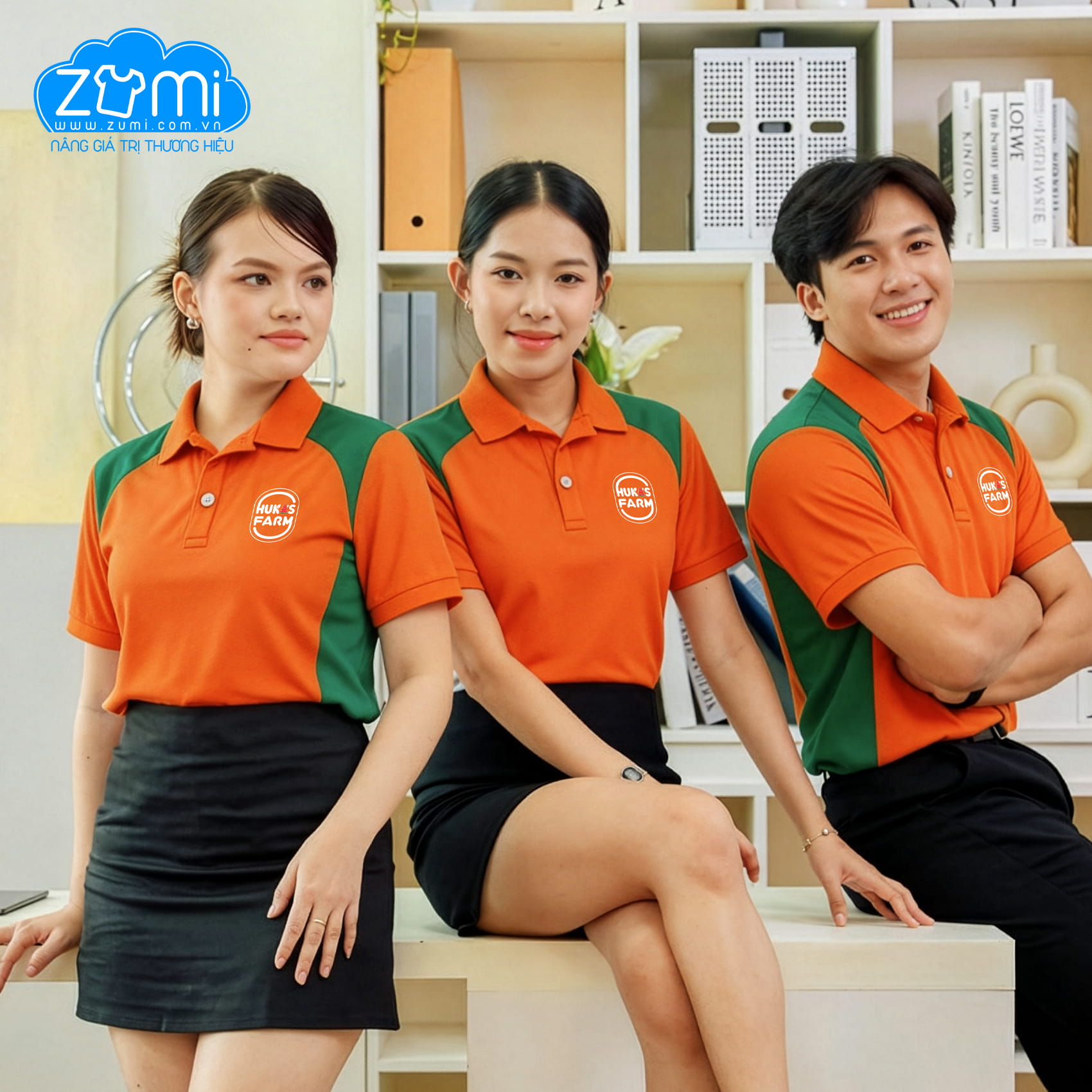 Áo Thun Đồng phục Cổ Trụ - Áo Polo Huka Farm