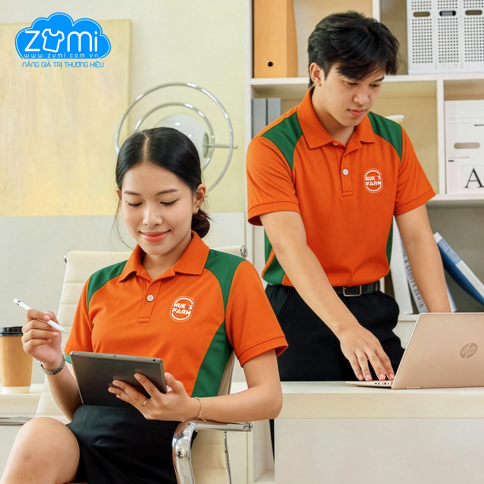 Áo Thun Đồng phục Cổ Trụ - Áo Polo Huka Farm