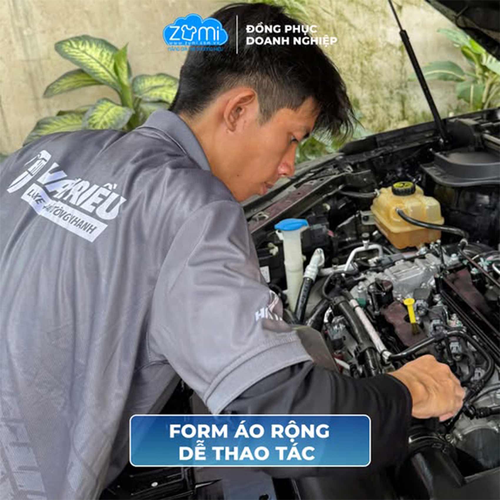 Áo Thun Đồng Phục Cổ Trụ - Áo Polo Kỹ Thuật Ô tô Hải Triều