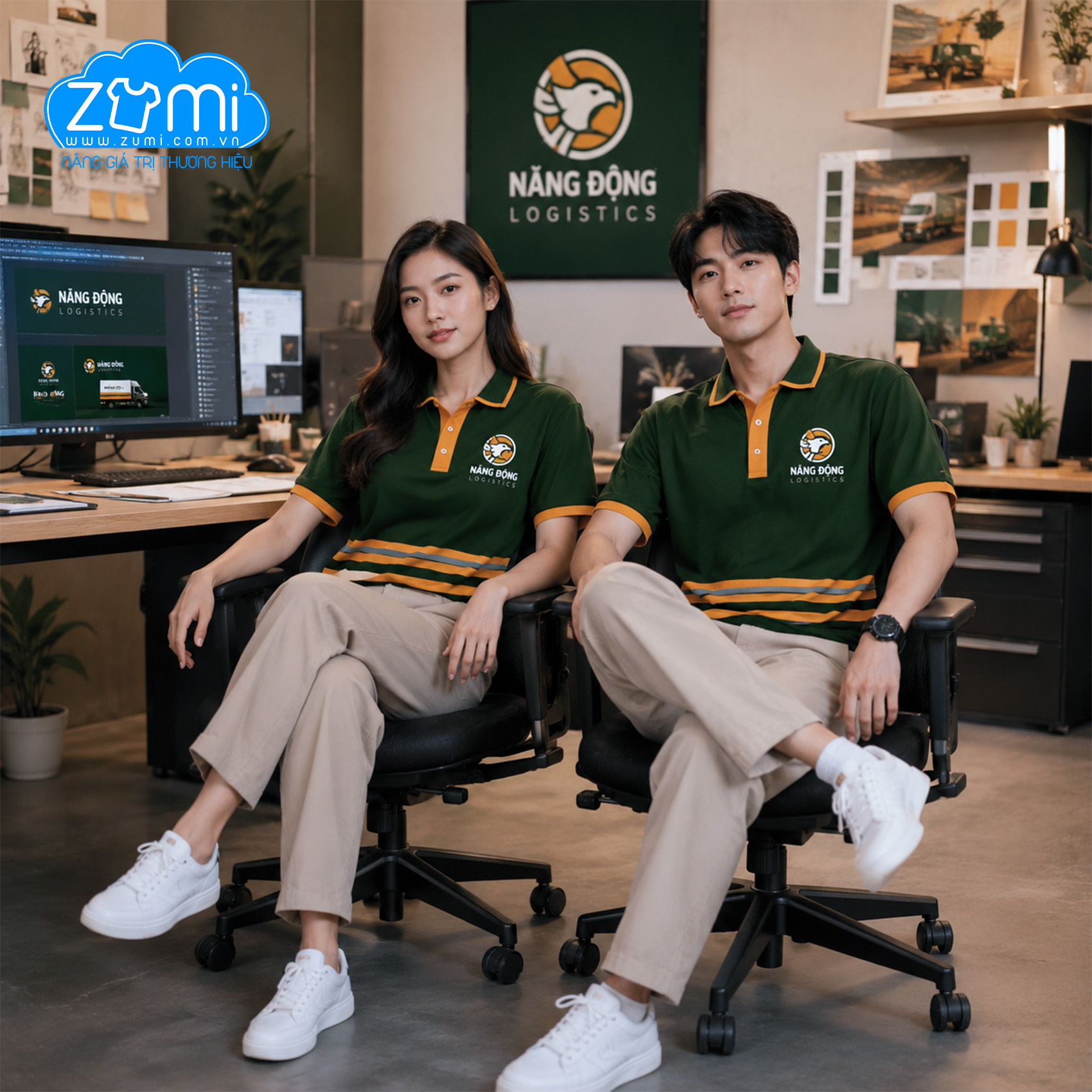 Áo Thun Đồng Phục Cổ Trụ - Năng Động Logistics - Z0822000