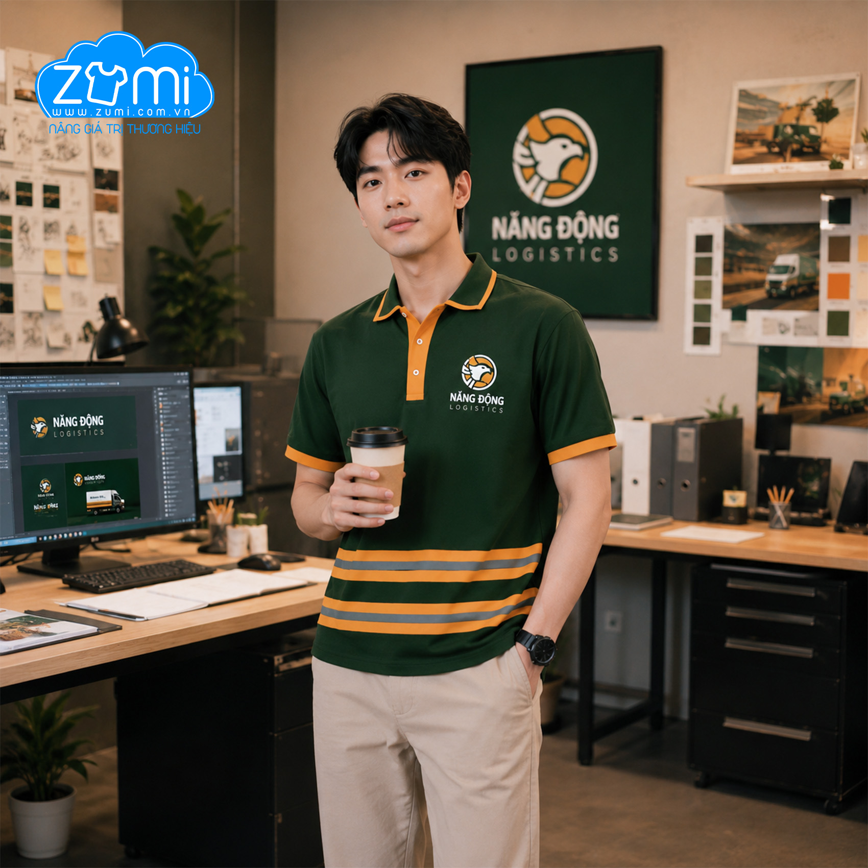 Áo Thun Đồng Phục Cổ Trụ - Năng Động Logistics - Z0822000