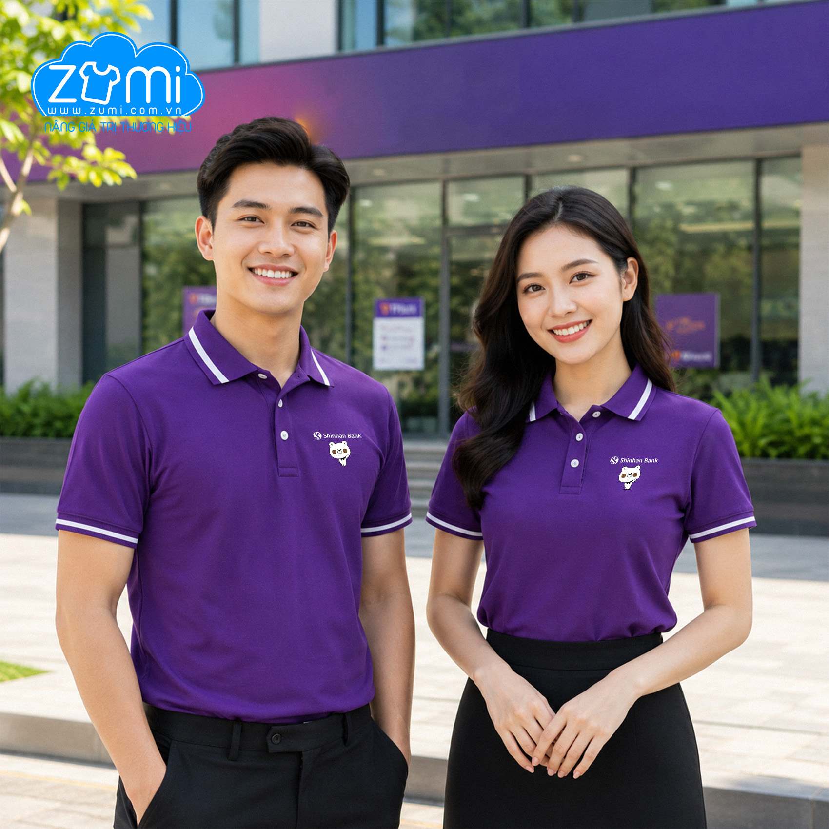 Áo Thun Đồng Phục Cổ Trụ - Shinhan Bank - Z0720071