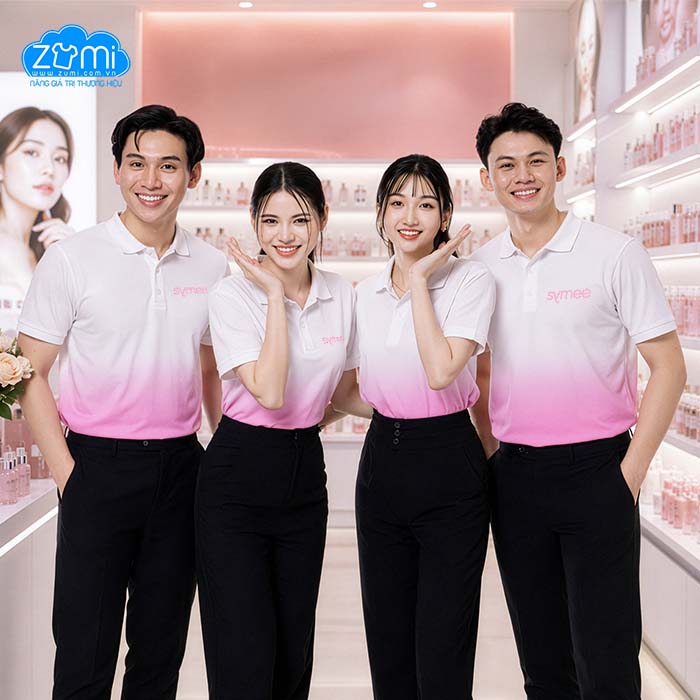 Áo Thun Đồng Phục Cổ Trụ - SYMEE COSMETIC