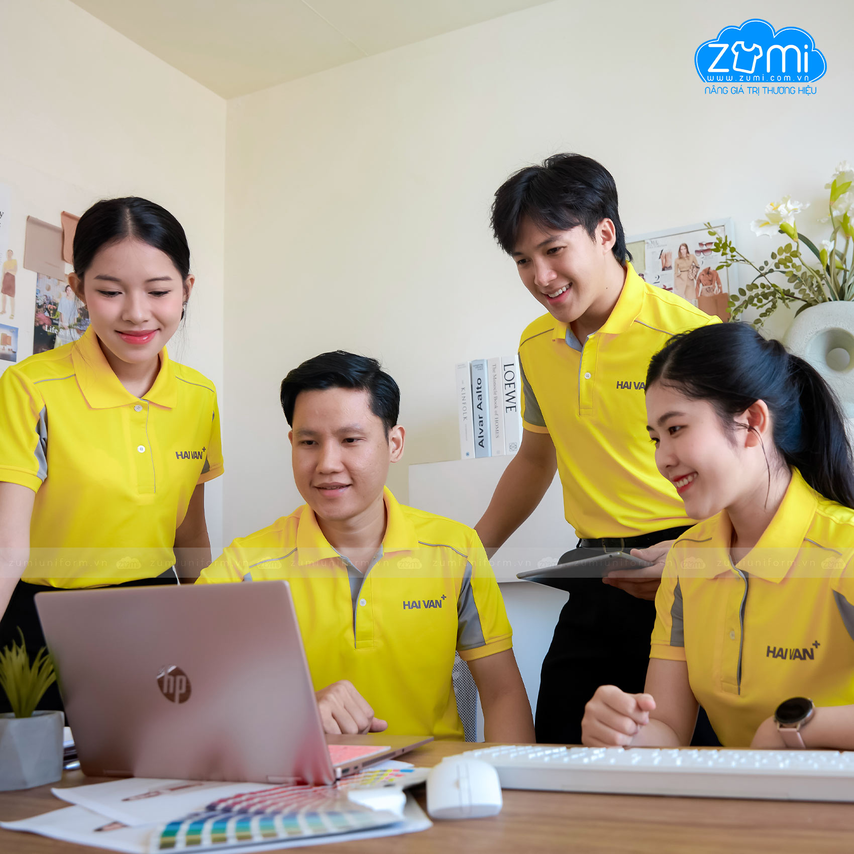 Áo Thun Đồng phục Cổ Trụ xe Khách HAI VAN