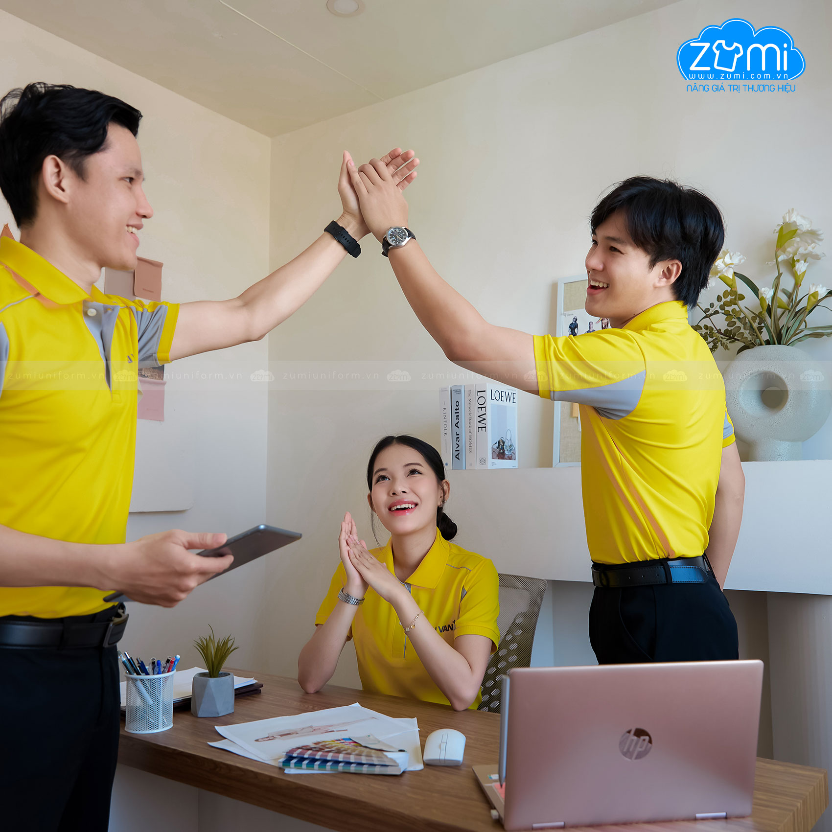 Áo Thun Đồng phục Cổ Trụ xe Khách HAI VAN