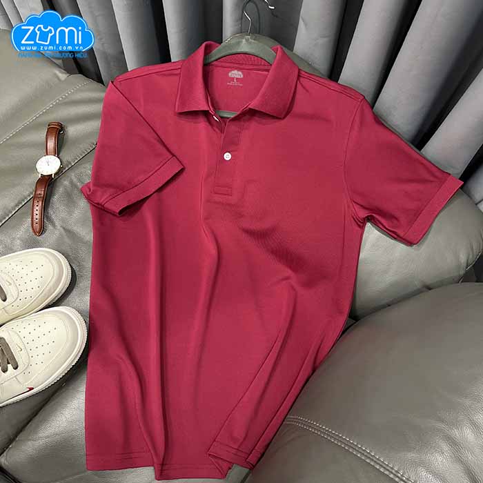 Áo Thun Thời Trang - Áo thun Polo Zumi Basic Màu Đỏ Đô 