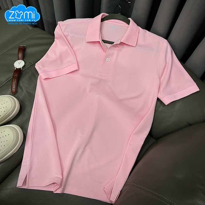 Áo Thun Thời Trang - Áo thun Polo Zumi Basic Màu Hồng