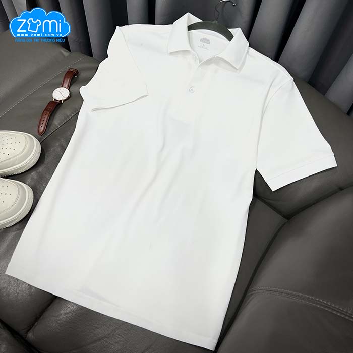 Áo Thun Thời Trang - Áo thun Polo Zumi Basic Màu Trắng