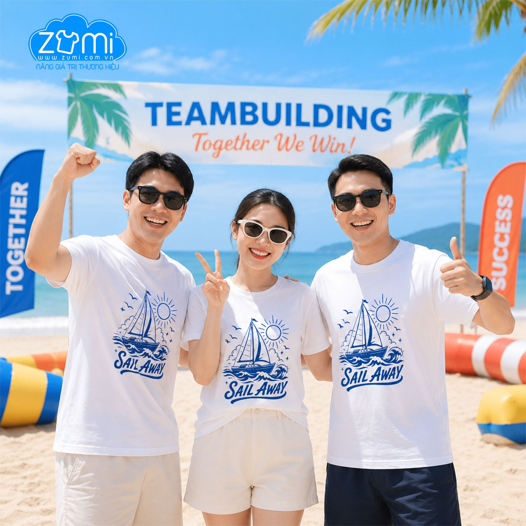 Đồng phục Áo Nhóm 3D Teambuilding Đi Biển Mẫu 2