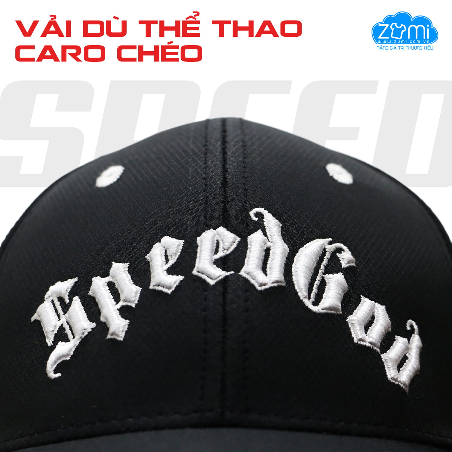 Nón đồng phục - Nón lưỡi trai thêu nổi SpeedGod