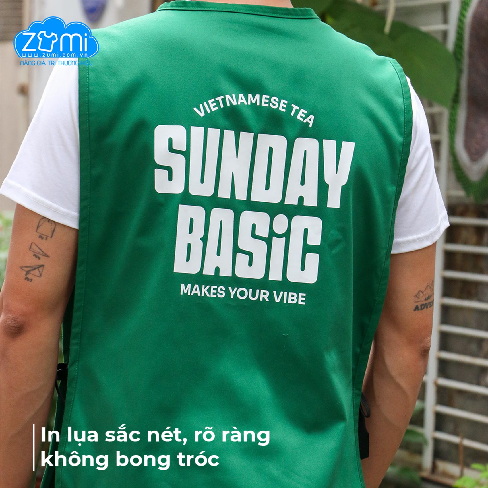 Tạp Dề Đồng Phục Ghi Lê Pha Chế Sunday Basic